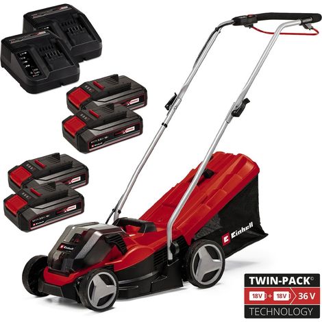 Einhell Cordless Twin 18v 36v Lawnmower 33cm Cut Brushless Power X Change 4x2.5