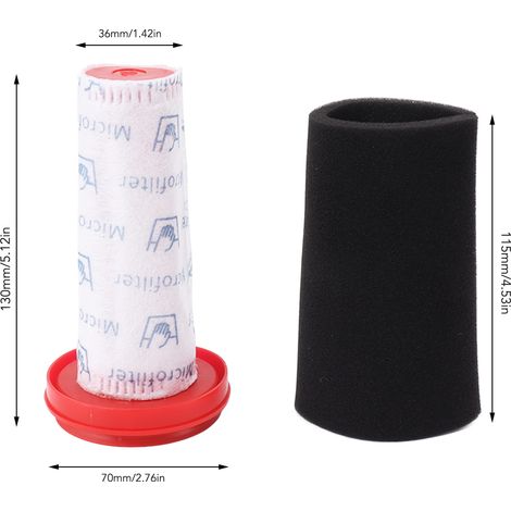 Ortviai Filtre à cartouche pour aspirateur Bosch BBH3251GB et BBH3211GB – 4 pièces en mousse silicone (1/4)