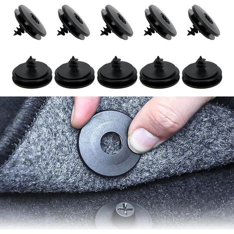 10-Piece Universal Car Mat Holder, 3-in-1 Clip for Car and Carpet Fixing, Suitable for Carpets, Snap Button, Anti-Slip Floor Mat Clip, fixclips (Black) (1/5)