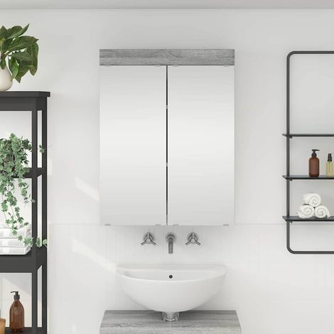 Badezimmerspiegelschrank TULUM Graues Sonoma 60 x 16,5 x 78 cm
