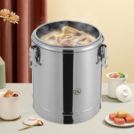 Gewerbliche Isolationsfässer, 20L Großkapazität Edelstahl-Wärmebehälter, Groß isolierte Isolationsfässer (20L) (1/5)