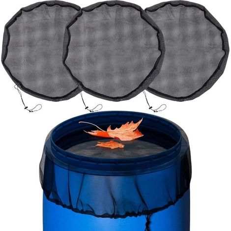 Lot de 3 filets de citerne de pluie de 100 cm - Réglable - Avec cordon de serrage - Diamètre : Protection contre les feuilles et les insectes (1/5)