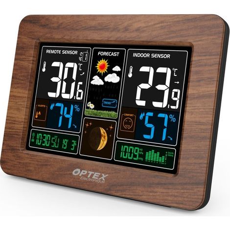 OPTEX Station Météo Facade Interchangeable 2 Faces Bois/Noir