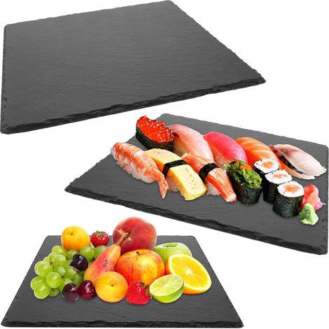 Lot de 3 plateaux en ardoise – 30 × 30 cm