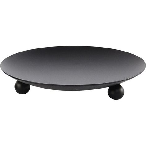 Bougeoir en fer forgé noir. Bougeoir décoratif pour bougies piliers. Support en forme de pied, pour bougies LED et bougies traditionnelles. Peut également servir de support. (1/5)