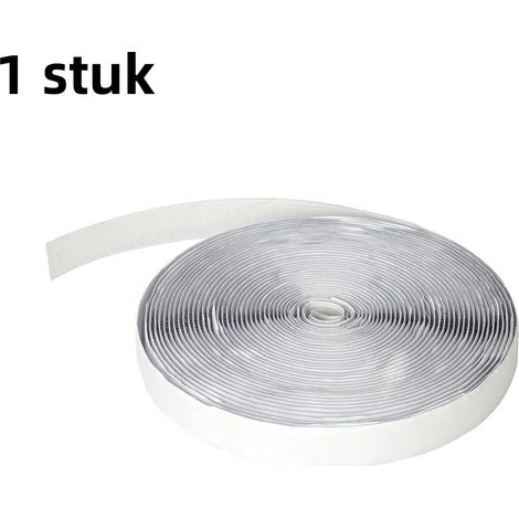 1 ruban auto agrippant pour moustiquaires et fenêtres avec dos adhésif double face 20 mm 8 m crochet et 8 m boucle blanc (1/5)