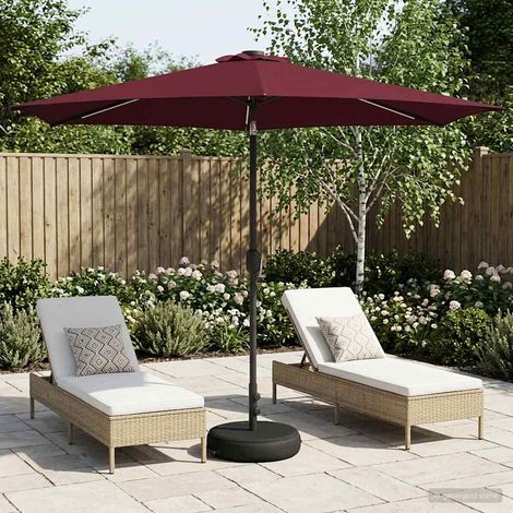 Parasol de jardín con luces LED y base 300 x 300 cm Poliéster