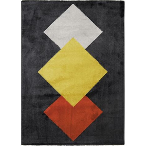 LOSANGE - Tapis lumineux effet laineux motifs losanges multicolore 120x170 (1/5)