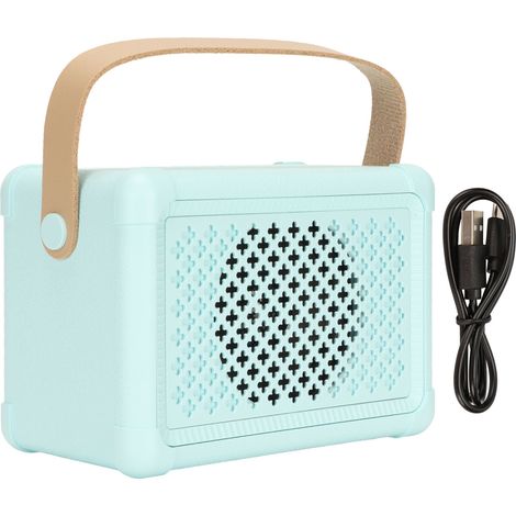 Enceinte Bluetooth Vintage avec Son HiFi, Basse Puissante, Faible Consommation, Transmission Rapide et Multifonction, Bleue (1/5)
