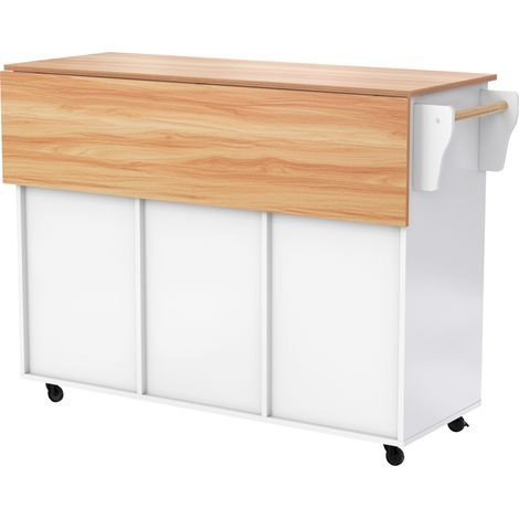 Isola cucina bianca con piano ribaltabile 129 cm MODENUIT (1/5)