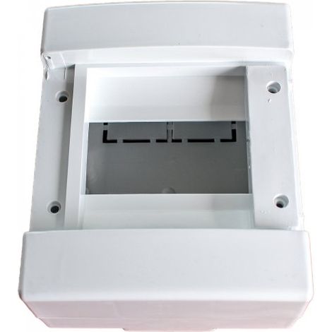 Centralino da parete senza portello 6 moduli, grigio RAL 7035, 145x155x85 mm, IP40, ideale per installazioni elettriche interne