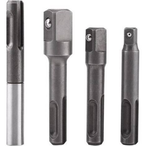 4-teiliges Steckschlüssel-Set (1/4", 3/8", 1/2") mit Kugellager, magnetischer Schraubendreher-Bithalter (SDS/SDS-Plus) mit Verlängerung (1/5)