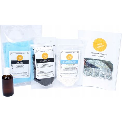 Kit de fabrication de fromage comprenant 4 éléments et de la présure liquide
