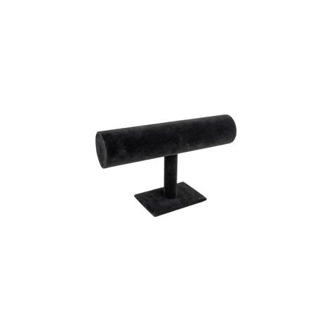 Porte bijoux pour bracelets et montres, 23,5 x 7 x 13,5 cm, noir, aspect velours (1/5)
