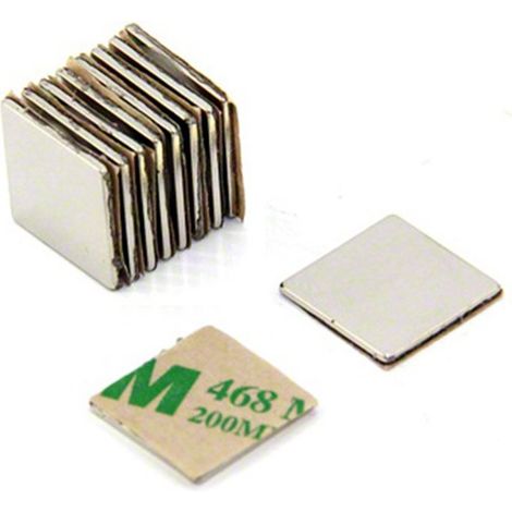Magnete Neodimio N42 Adesivo Per Arti, Artigianato, Produzione Di Modelli, Fai -Da -Te, Hobby, Ufficio E Casa - 15mm x 15mm x 1mm Di Spessore - 1,2kg Di Tiro - Pacchetto Di 10