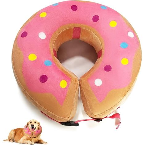 Aufblasbares Hundehalsband, weiches Anti-Leck-Hundehalsband, Katzenschutzhalsband, Hunde-Genesungshalsband, verstellbares Mond-Katzenhalsband, aufblasbare Haustierhalsbänder – Größe L (1/5)