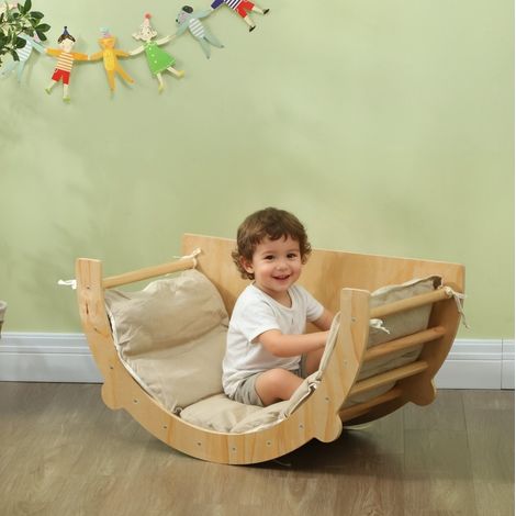 MEUBLIV arco de escalada 90x52x50 cm natural, multifunción 4 en 1, sin colchón (1/5)