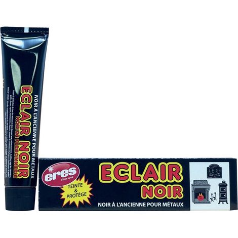 Éclair noir à l'ancienne pour métaux tube 75 g – Antirouille et primaire pour métal – Pâte noire durable pour protection et teinte (1/2)