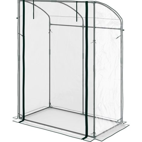 Transparente Tunnel-Gewächshaus mit Tür 128 x 70 x 170 cm, Stahlrahmen, winterfest (1/4)