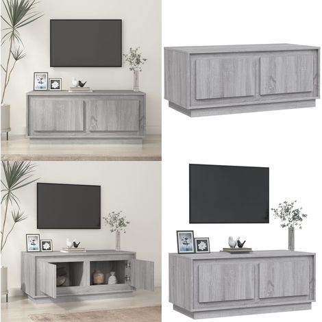 Mesa de centro madera contrachapada gris Sonoma 102x50x44 cm - Madera contrachapada - Mesa de salón