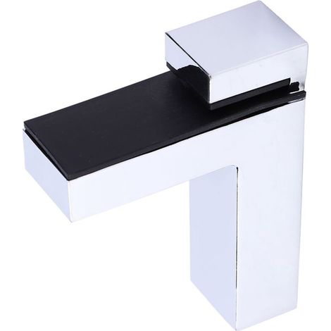 Étagère en verre à pince épaisse, en alliage de zinc, réglable, type F, fixations pour panneau, finition brillante