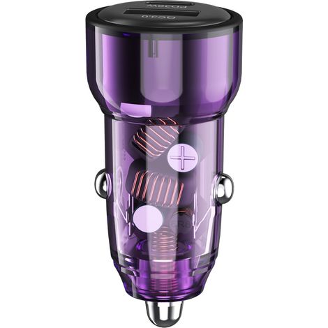 Chargeur de voiture Transparent PD48W, allume-cigare de voiture, chargeur rapide QC3.0, super prise de conversion allume-cigare (1/3)