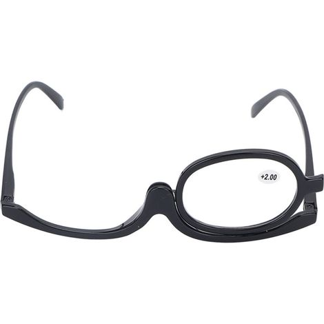 Lunettes de maquillage grossissantes avec verre rabattable, design moderne et pratique, couleur noire (+2.00) (1/5)
