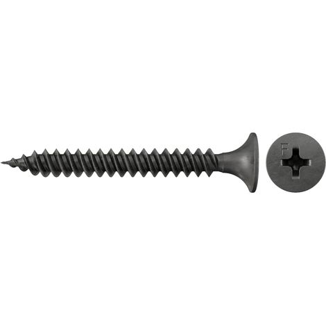 Vis 3,9x25 phosphatée anti-corrosion à tête fraisée cruciforme et filetage fin pour plaque de plâtre/Boîte de 1000 (1/2)