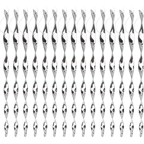 Lot de 15 répulsifs réfléchissants pour oiseaux et pigeons, épouvantails en spirale torsadée argentés