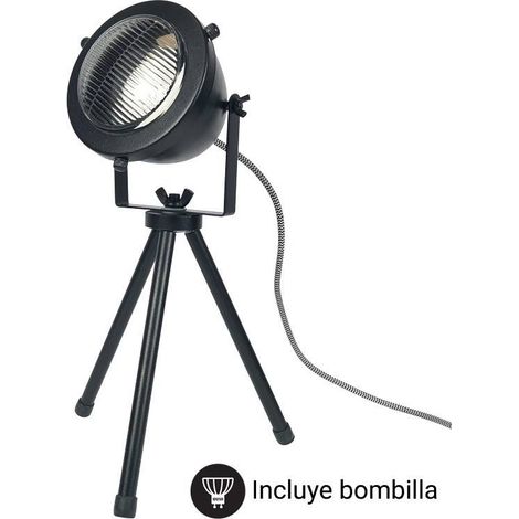 Lámpara De Mesa Vintage Metal "MOTT" Bombilla Incluida -