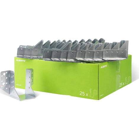 Support U Type A galvanisé Sendzimir 60 x 100 mm – Set de 25 pièces – Pour fixation sur bois dur et béton armé – Alberts (1/2)