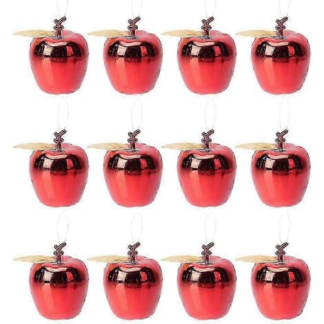 12 décorations de Noël à suspendre au sapin, pendentifs en forme de pomme, décorations de Noël (1/5)