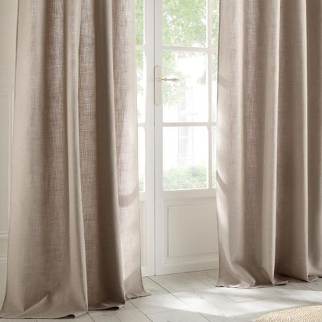 Atmosphera – Rideau à œillets 140x260cm lin unicolore – 8 œillets – Décoration moderne pour salon – Poids 1,10 kg (1/3)
