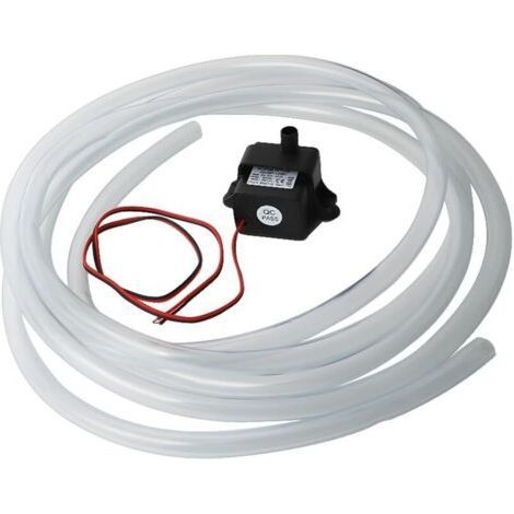 DC Mini Brushless Water Pump, Ultra-Silent with 46 cm cable and 2 Suction Cup Feet for Aquarium/Pond/Fountain etc (+with PVC Water Pipe 8 mm in diameter and 3 m long) (1/4)