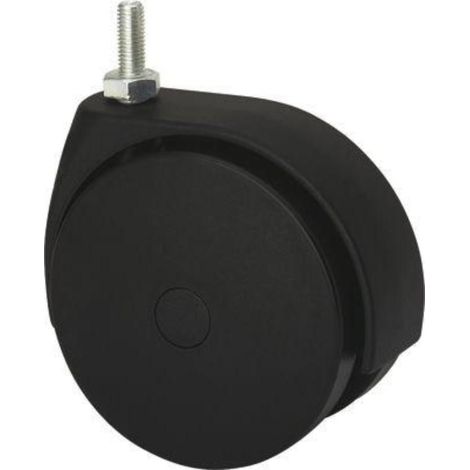 rueda giratora espiga roscada m10x25 50dkg120 poliamix negro (1/2)