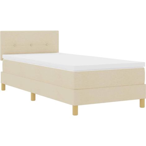 vidaXL Letto a Sorgente LED con strisce LED Crema 80 x 200 cm Tessuto (1/5)