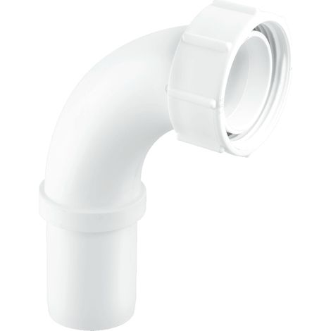 McAlpine T5 1.5" Pushfit 90 Degree Knuckle Overflow Bend x BSP Coupling Nut (1/3)