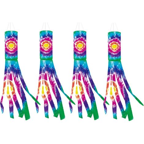 Windsock - Tie Dye - 40 Inches - Polyester - Outdoor Garden Decoration - Set Of 4 (1/5)
