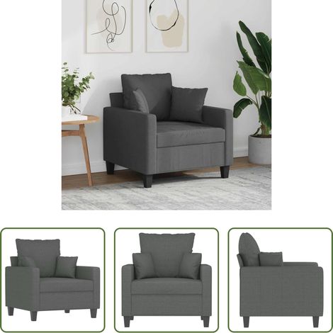 Stoffsessel -  Sessel Dunkelgrau 60 cm Stoff
