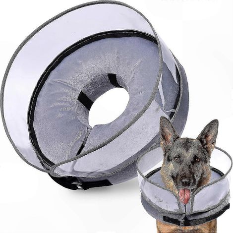 Aufblasbarer Genesungskragen für kleine, mittlere und große Hunde, weiches, leckfestes Design, schützender Halsring, bissfest, komfortabel, Größen S-M, für Tierarztpraxen und den Heimgebrauch (1/5)