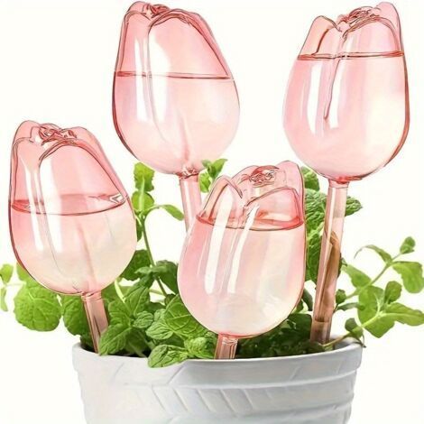 BUNTHAUS 4 boules d'arrosage automatique en forme de tulipe, décoration pour plantes d'intérieur/extérieur (1/5)