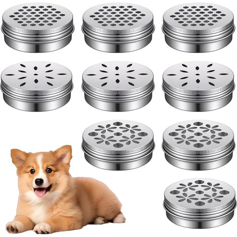 Kit de dressage au parfum de chien, 9 pièces pour le travail du parfum pour chiens, équipement de dressage d'agilité pour chiens, boîtes en aluminium avec trous de ventilation 68 x 25 mm pour (1/5)