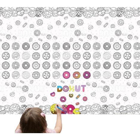 Nappe à colorier 137x274 cm, papier interactif, design Bonbons, Fête & Anniversaire