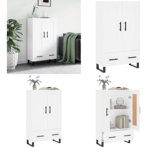 Credenza Bianca 69,5x31x115 cm in Legno Multistrato - Credenza moderna - Credenza in legno multistrato