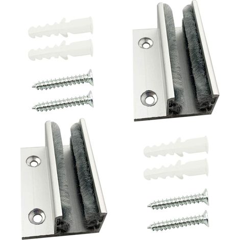 Glass Sliding Door Floor Guide Sliding Door System 2 Pieces Aluminum Alloy Guide Sliding Accessories Door Bracket (1/5)
