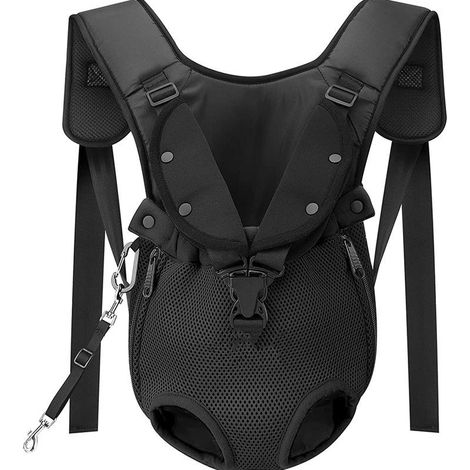 Sac de transport M-Dog, sac à dos de transport ventral pour animaux de compagnie, avec attaches réglables et ouverture pour les pattes, pour chiens et chats de petite et moyenne taille. (1/5)
