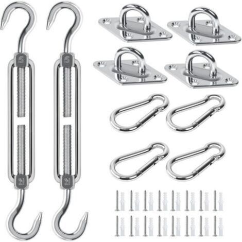 Kit de Fixation pour Parasols et voiles d'ombrage, Acier Inoxydable Parasols et voiles d'ombrage Kit de Fixation pour Triangle et Carré, Rectangle, du Parasols et voiles d'ombrage Accessoires de Fix (1/5)