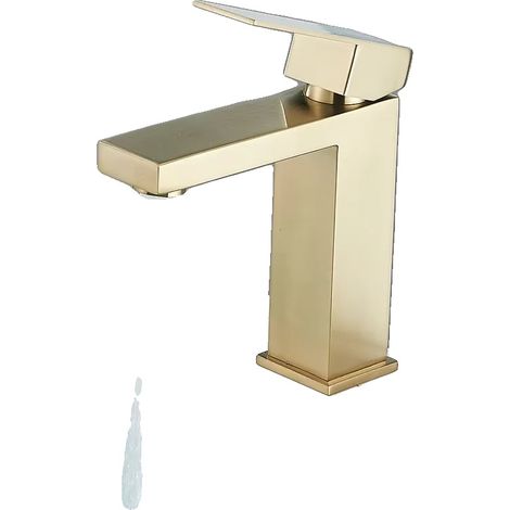Grifo de baño, acero inoxidable, estilo contemporáneo, oro cepillado A (1/2)