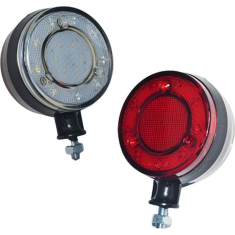 1 Stück LED-Seitenmarkierungsleuchte (für Spiegelbefestigung), rot-weiß, 12–24V, für Auto, Bus, Lkw, Anhänger, Wohnwagen
