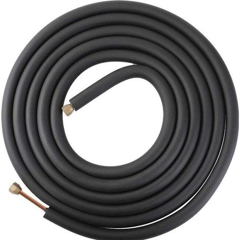 Tuyau de Liaison en Aluminium pour Climatisation - 1P 5m avec Écrous en Cuivre - Tube Cuivre-Aluminium Épais sans Soudure (1/2)